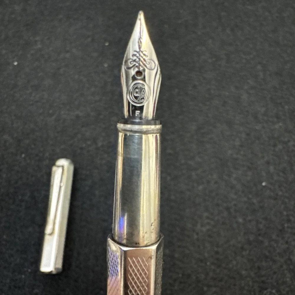 CARAN d'ACHE Fountain pen Ecridor Retro Silver Rhodium Plated, F Nib Vintage